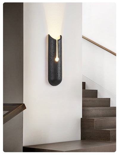 Elraeila Split Black Travertine Wall Light