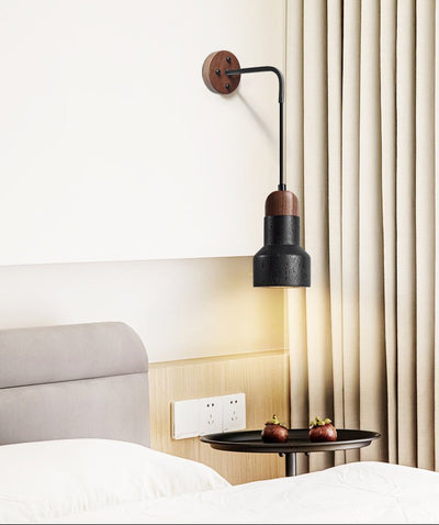 Alcarion Vintage Black Travertine Rope Wall Lamp