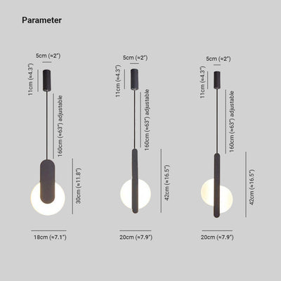 Arisha Modern Minimalist LED Hanging Pendant Lights Black White Bedroom - Neutral Decor