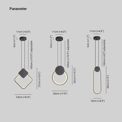 Arisha Modern Minimalist LED Hanging Pendant Lights Black White Bedroom - Neutral Decor