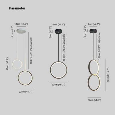 Arisha Modern Minimalist LED Hanging Pendant Lights Black White Bedroom - Neutral Decor