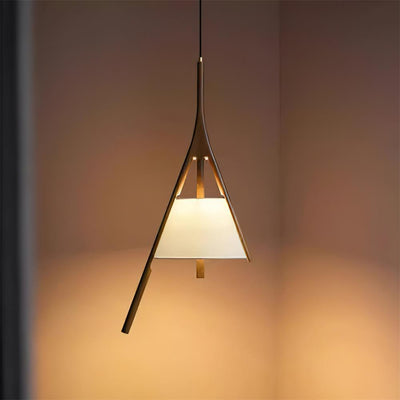 Zovenarae Triangular Wood Pendant Light