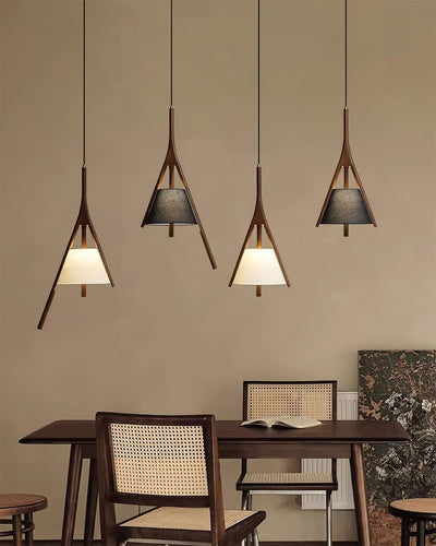 Zovenarae Triangular Wood Pendant Light