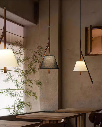 Zovenarae Triangular Wood Pendant Light