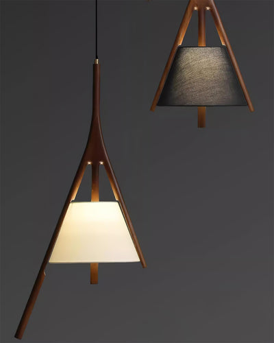 Zovenarae Triangular Wood Pendant Light