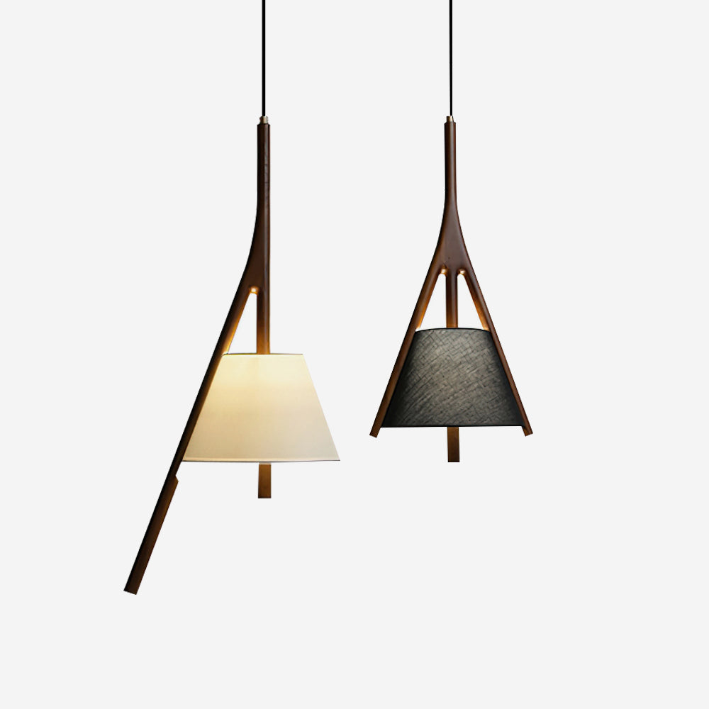 Zovenarae Triangular Wood Pendant Light
