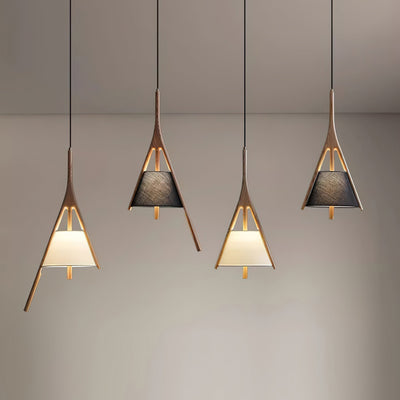 Zovenarae Triangular Wood Pendant Light