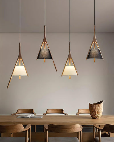 Zovenarae Triangular Wood Pendant Light