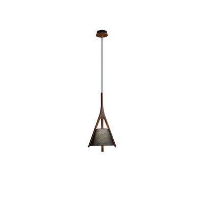 Zovenarae Triangular Wood Pendant Light