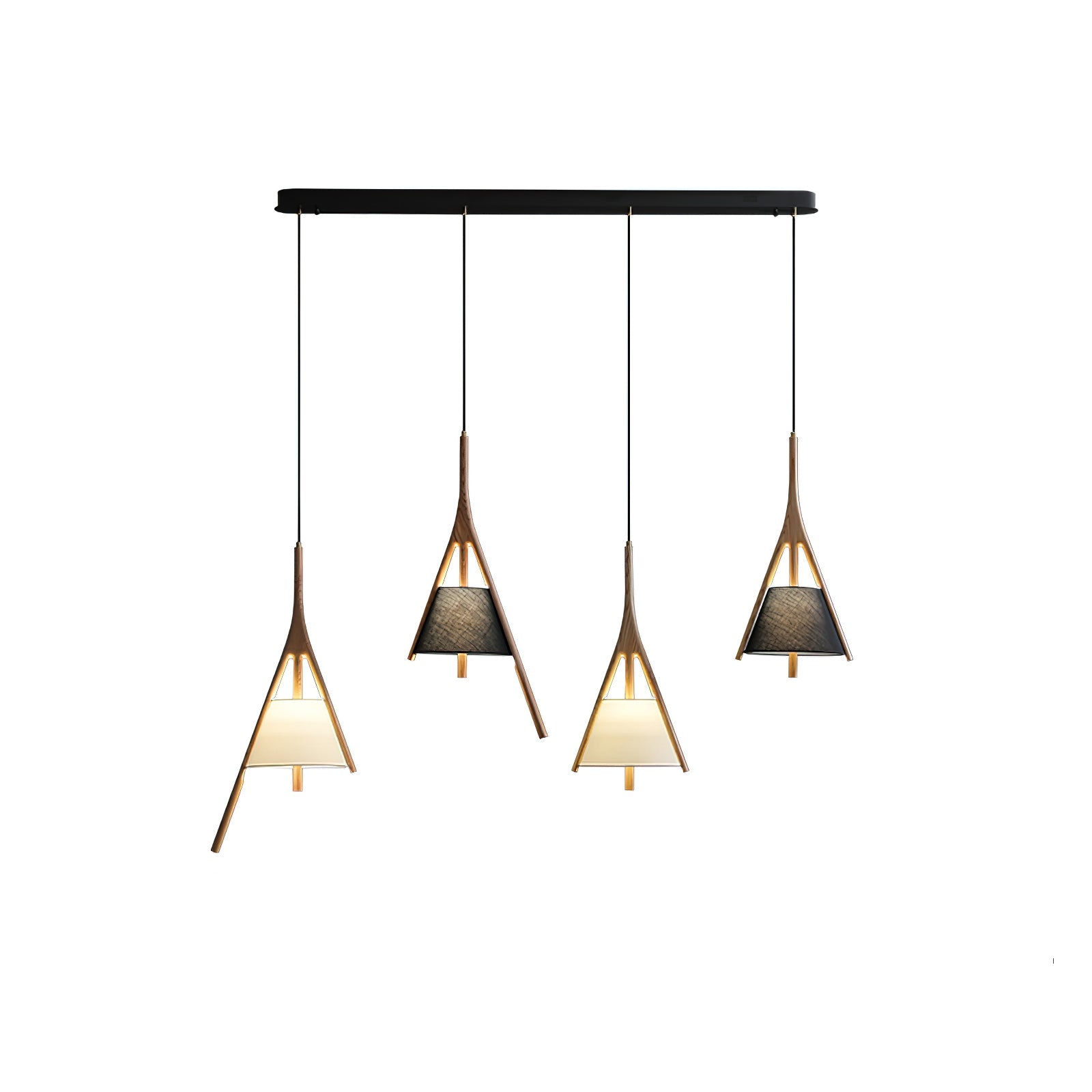 Zovenarae Triangular Wood Pendant Light