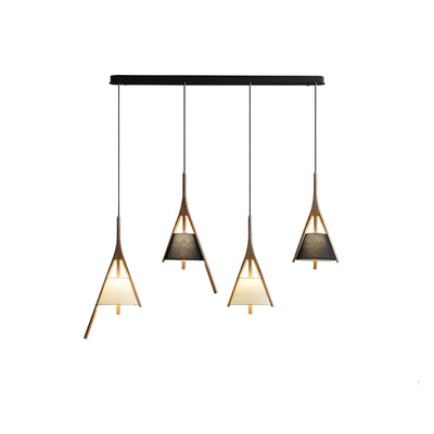 Zovenarae Triangular Wood Pendant Light