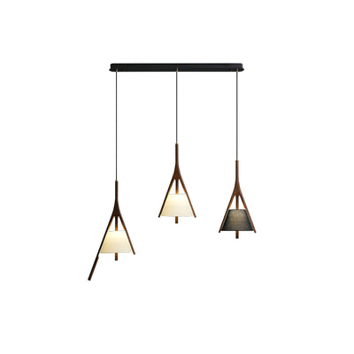 Zovenarae Triangular Wood Pendant Light