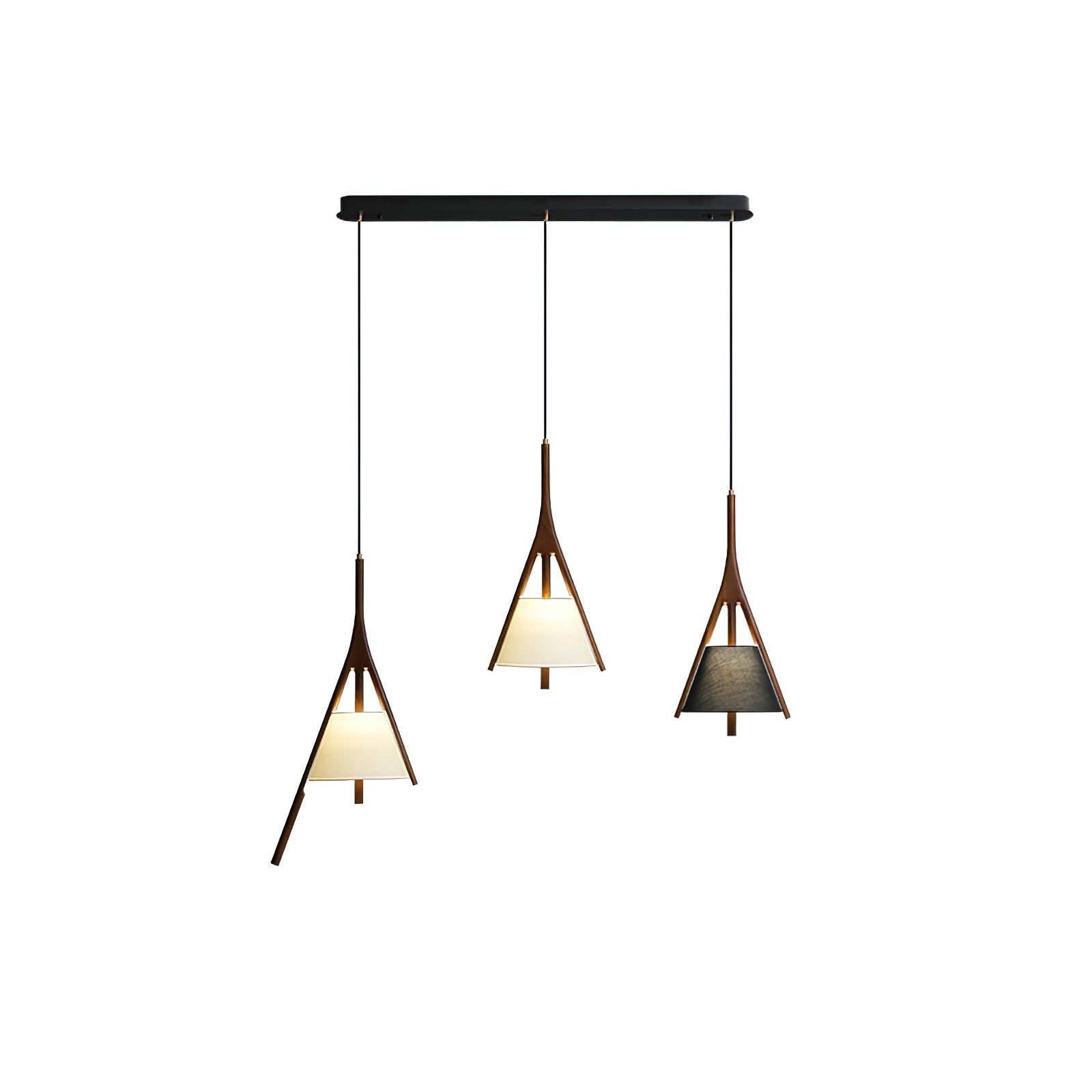 Zovenarae Triangular Wood Pendant Light