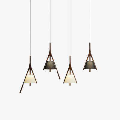 Zovenarae Triangular Wood Pendant Light