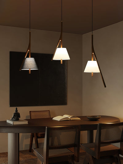 Zovenarae Triangular Wood Pendant Light