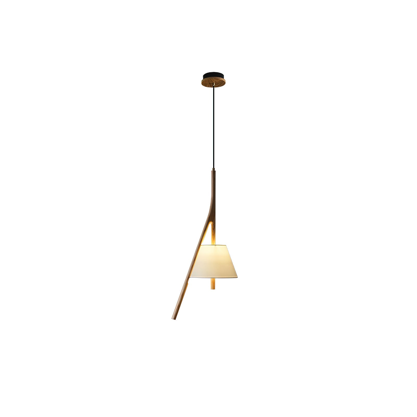 Zovenarae Triangular Wood Pendant Light
