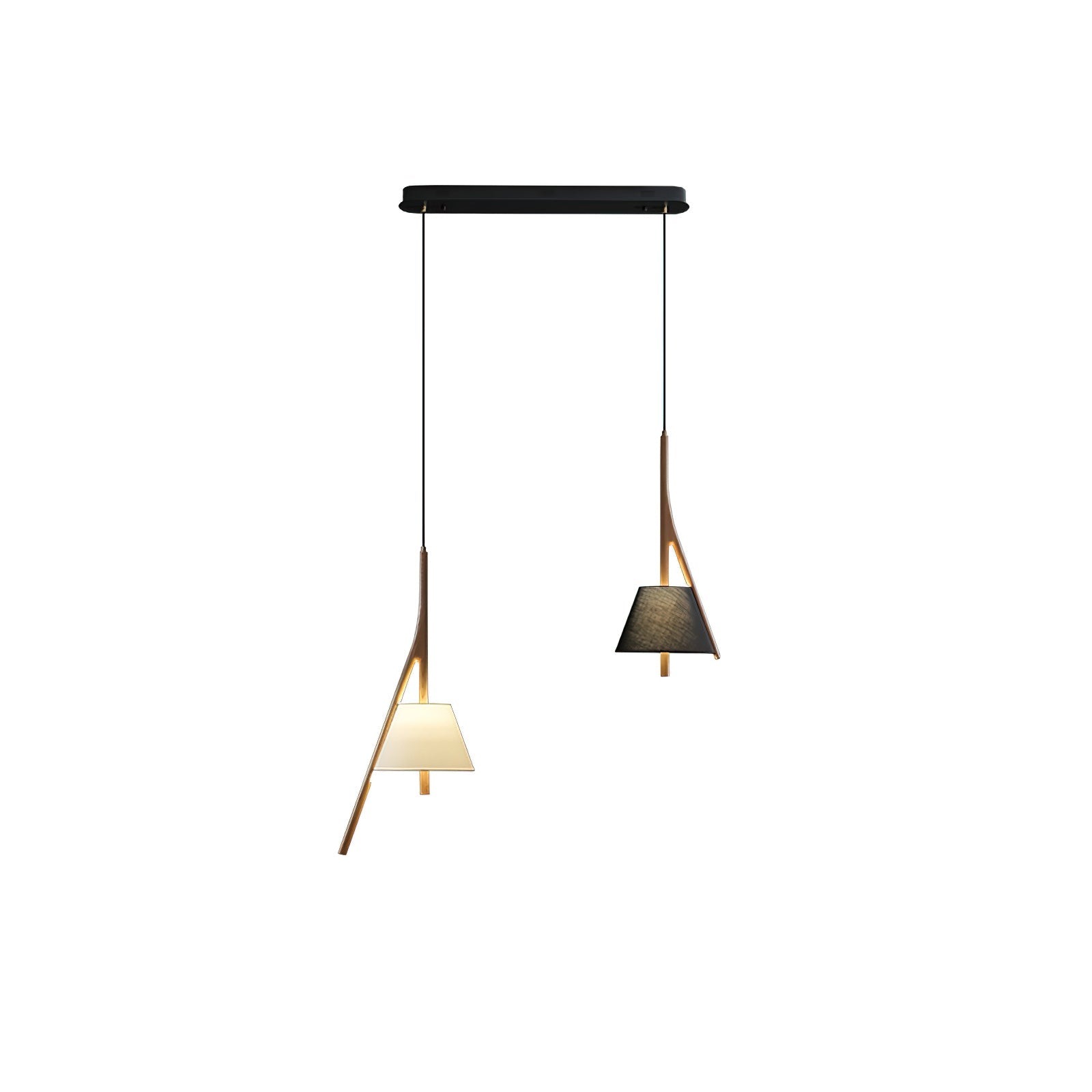 Zovenarae Triangular Wood Pendant Light