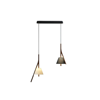 Zovenarae Triangular Wood Pendant Light