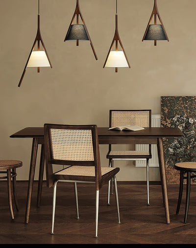 Zovenarae Triangular Wood Pendant Light