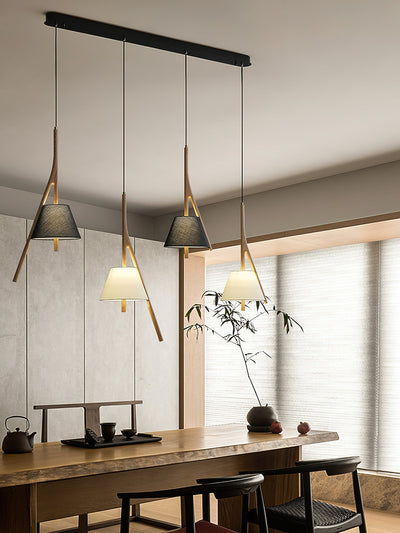 Zovenarae Triangular Wood Pendant Light