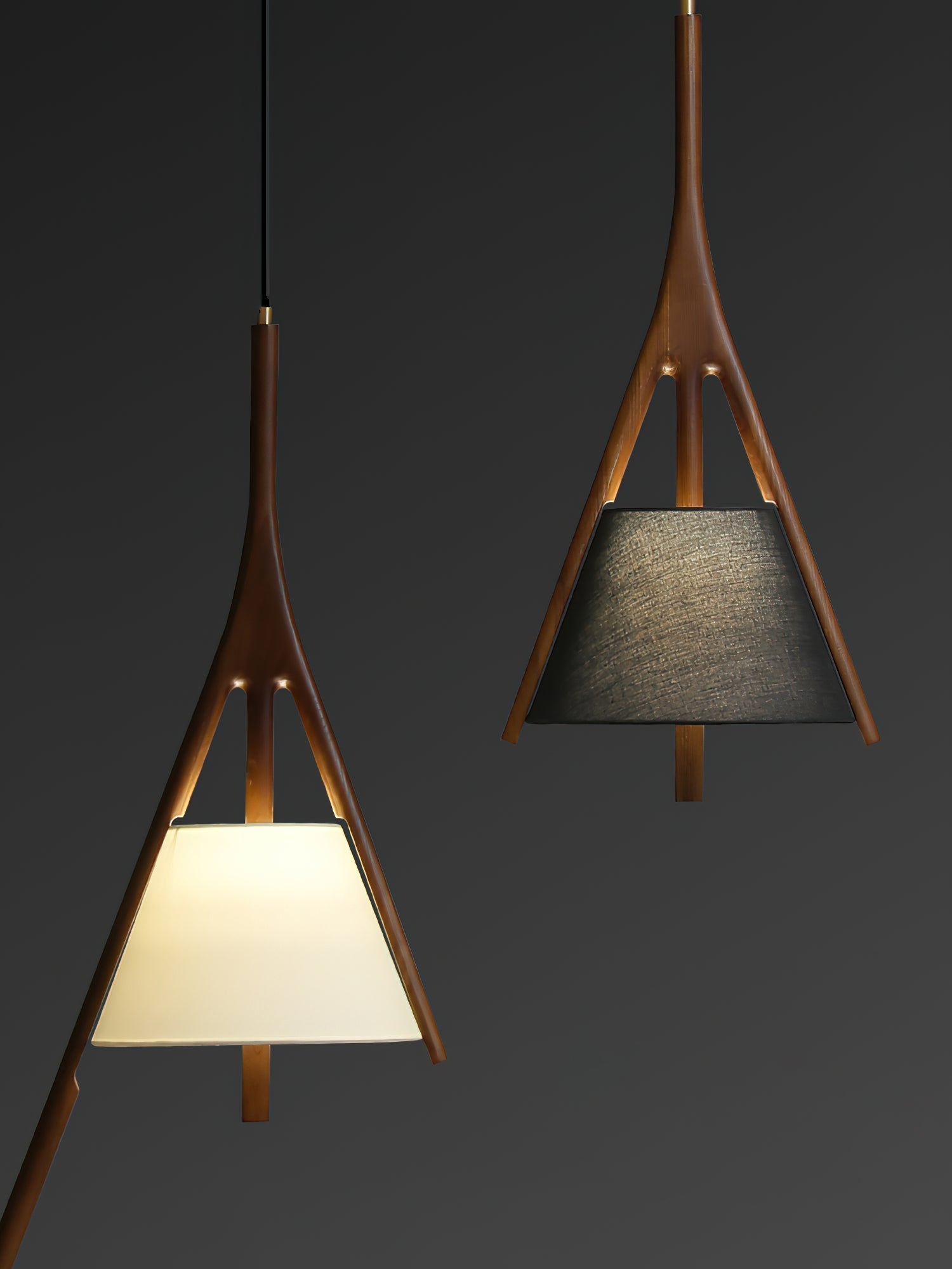 Zovenarae Triangular Wood Pendant Light