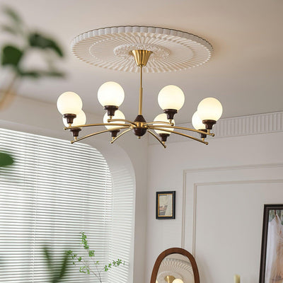 Elvanella Chandelier Walnut Glass Balls