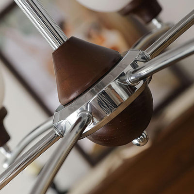 Elvanella Chandelier Walnut Glass Balls