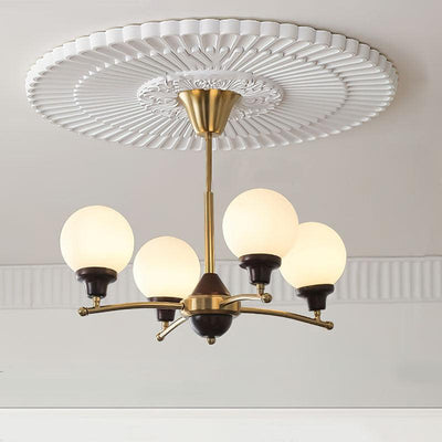 Elvanella Chandelier Walnut Glass Balls
