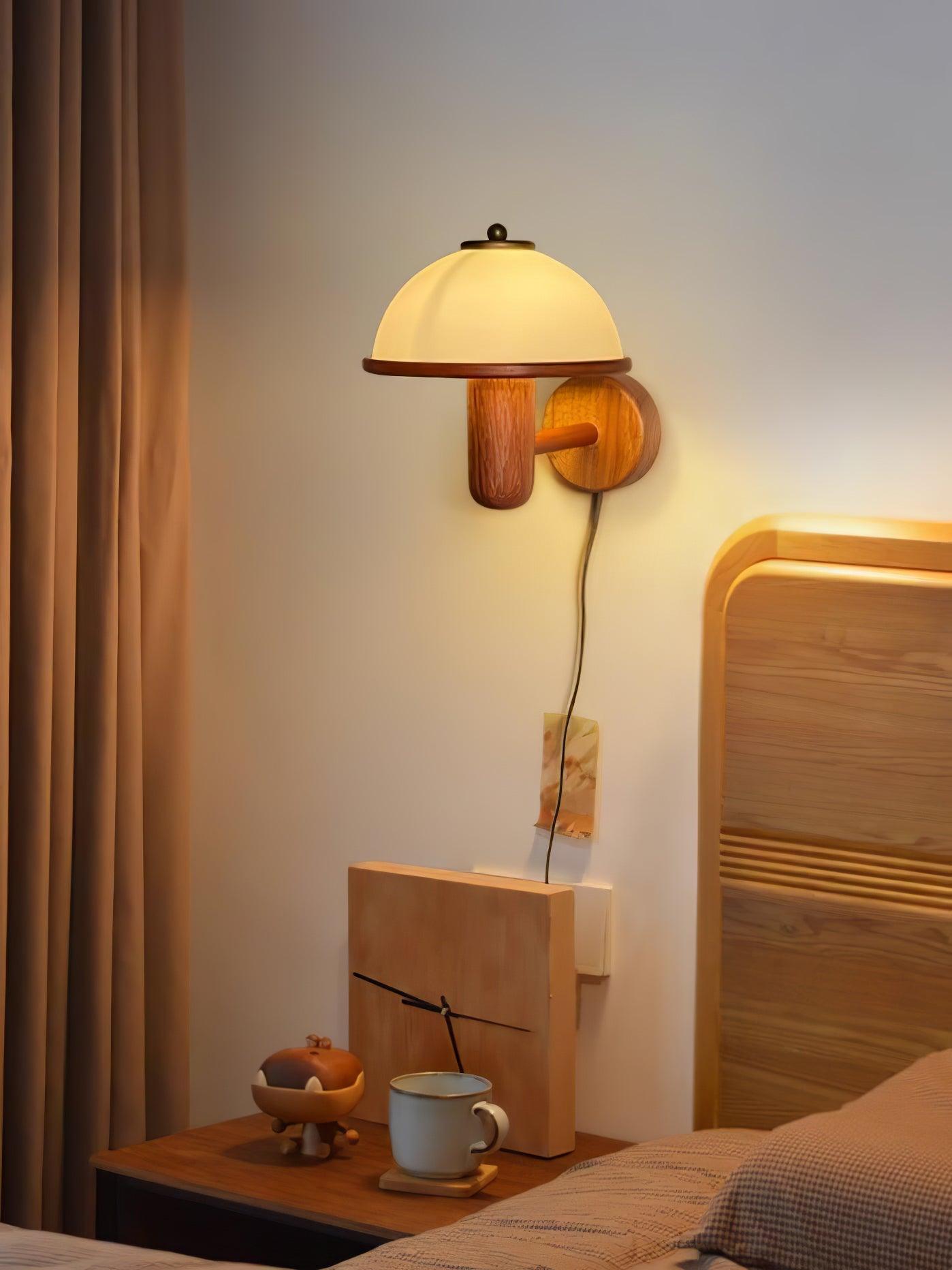 Elvarira Wall Lamp Mushroom Wood
