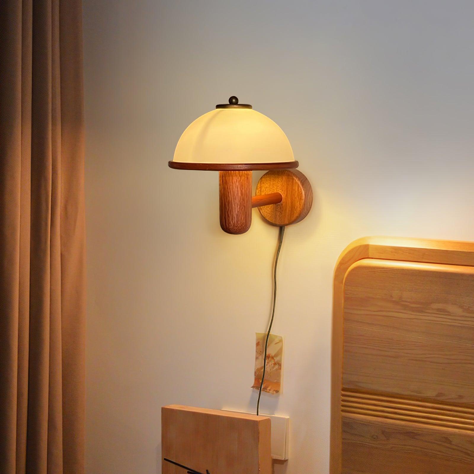 Elvarira Wall Lamp Mushroom Wood