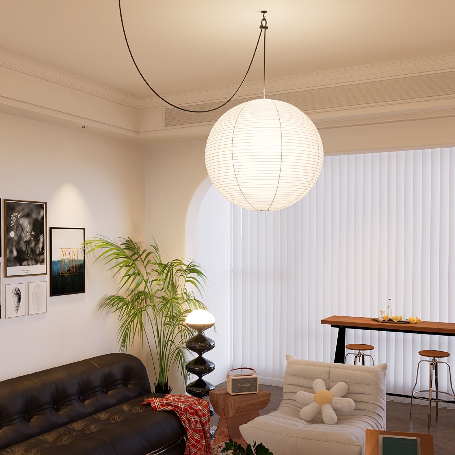 Niveriella Pendant Lamp Paper Lantern for Living Room