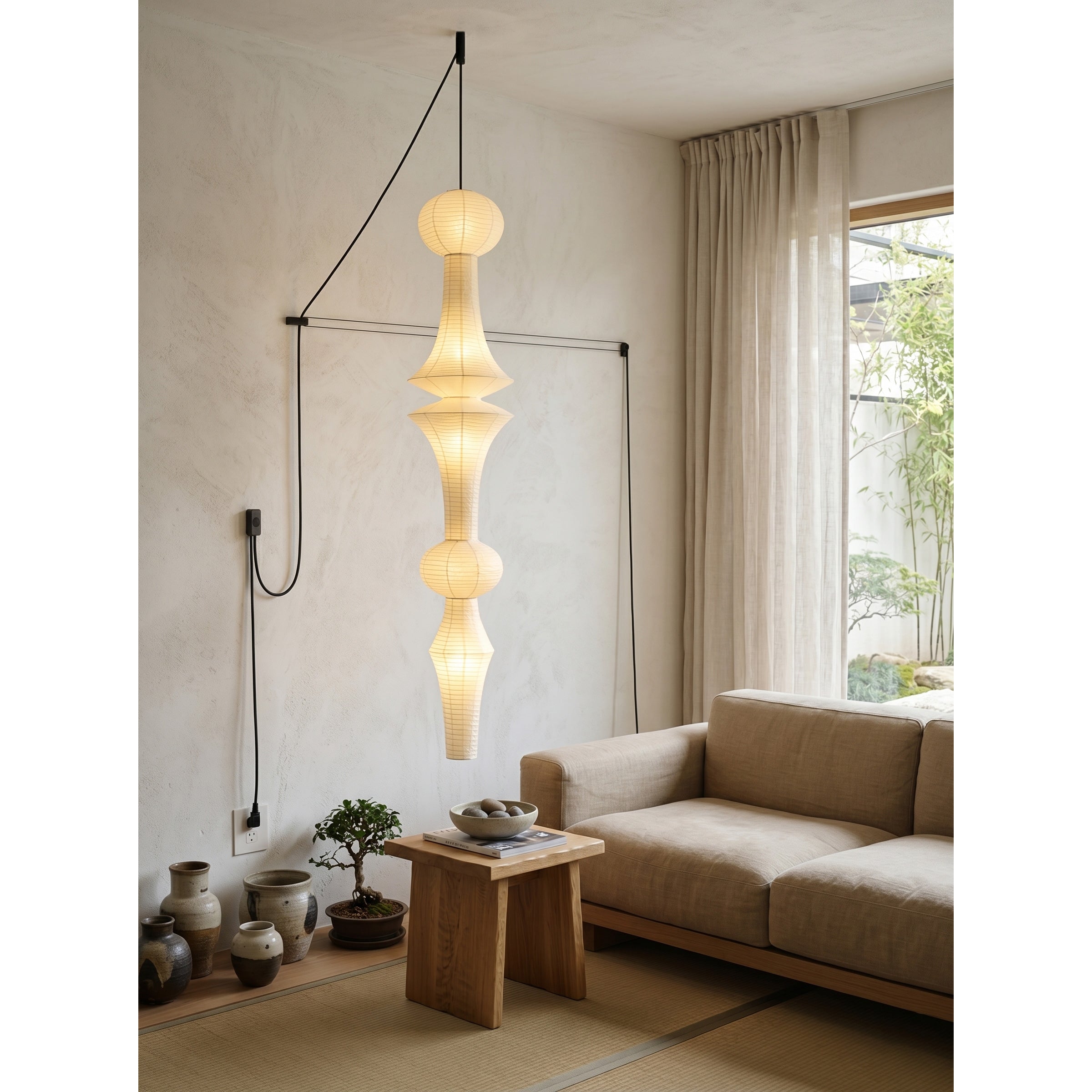 Soreneria Paper E Pendant Swag Lights