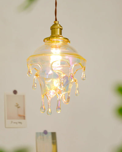 Pendant Lamp Iridescent Water Drop Shade Artistic Glow - Neutral Decor