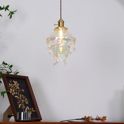 Pendant Lamp Iridescent Water Drop Shade Artistic Glow - Neutral Decor