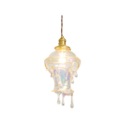 Pendant Lamp Iridescent Water Drop Shade Artistic Glow - Neutral Decor