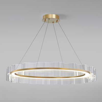 Acoustic Postmodern Luxury Water Wave Glass Chandelier