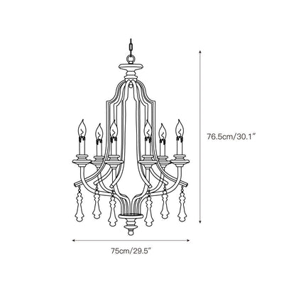 Arsoliel Vintage Luxury Wood Chandelier