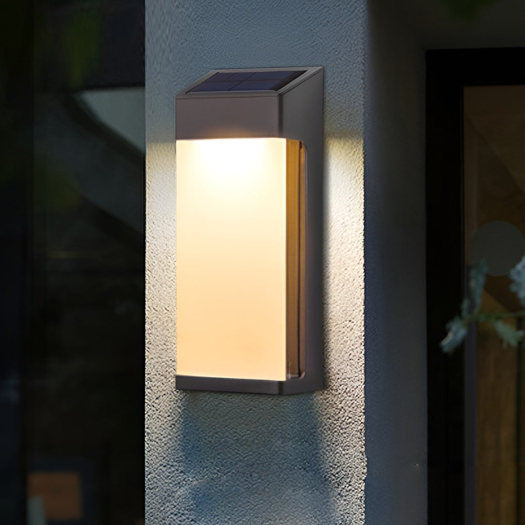 Laon Rectangular LED Light-controlled Aluminum Outdoor Sconce Light