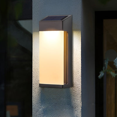 Laon Rectangular LED Light-controlled Aluminum Outdoor Sconce Light