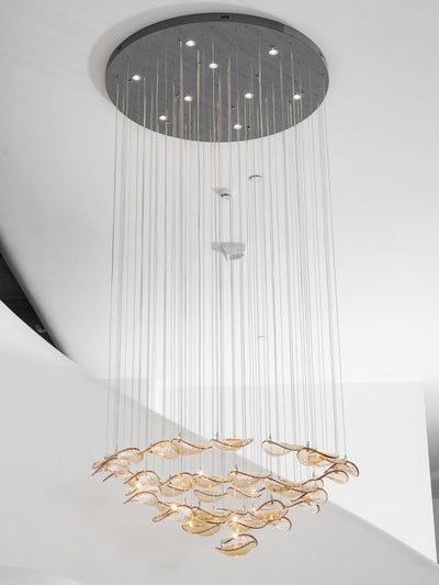 Orinthal Wave Floating Leaf Chandelier