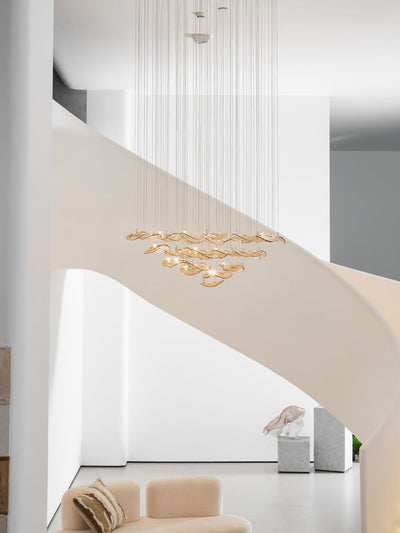 Orinthal Wave Floating Leaf Chandelier