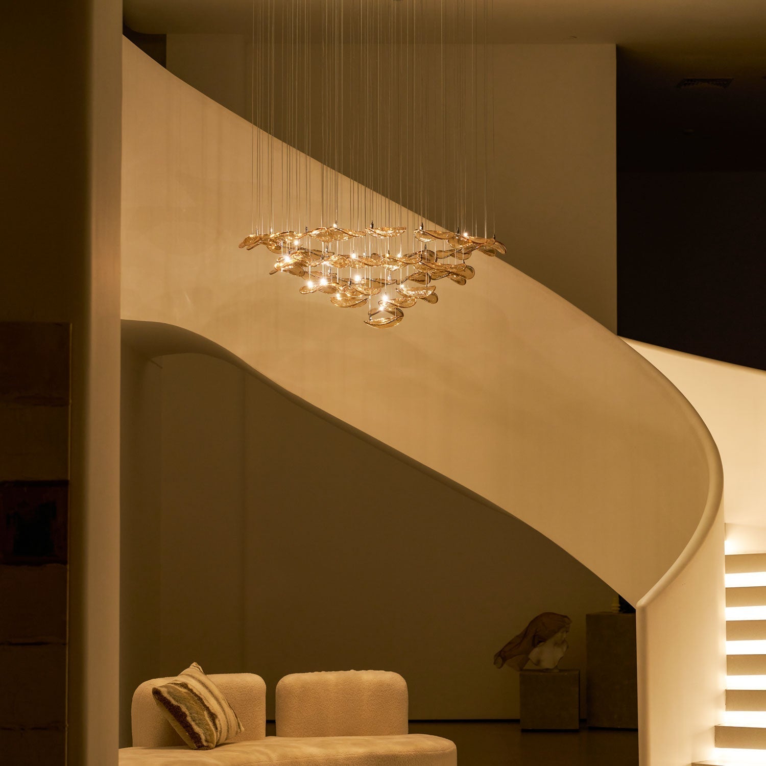 Orinthal Wave Floating Leaf Chandelier
