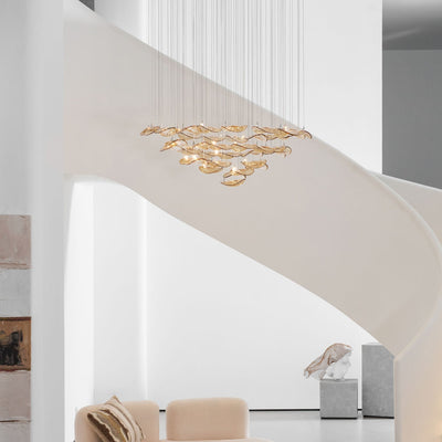 Orinthal Wave Floating Leaf Chandelier