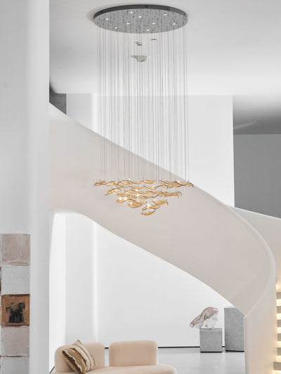 Orinthal Wave Floating Leaf Chandelier