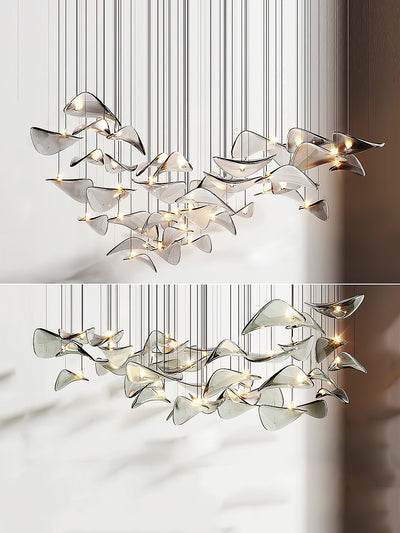 Orinthal Wave Floating Leaf Chandelier
