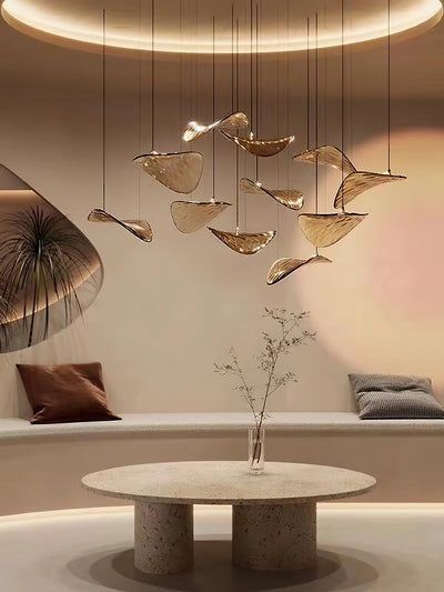 Orinthal Wave Floating Leaf Chandelier