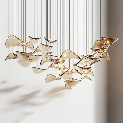 Orinthal Wave Floating Leaf Chandelier