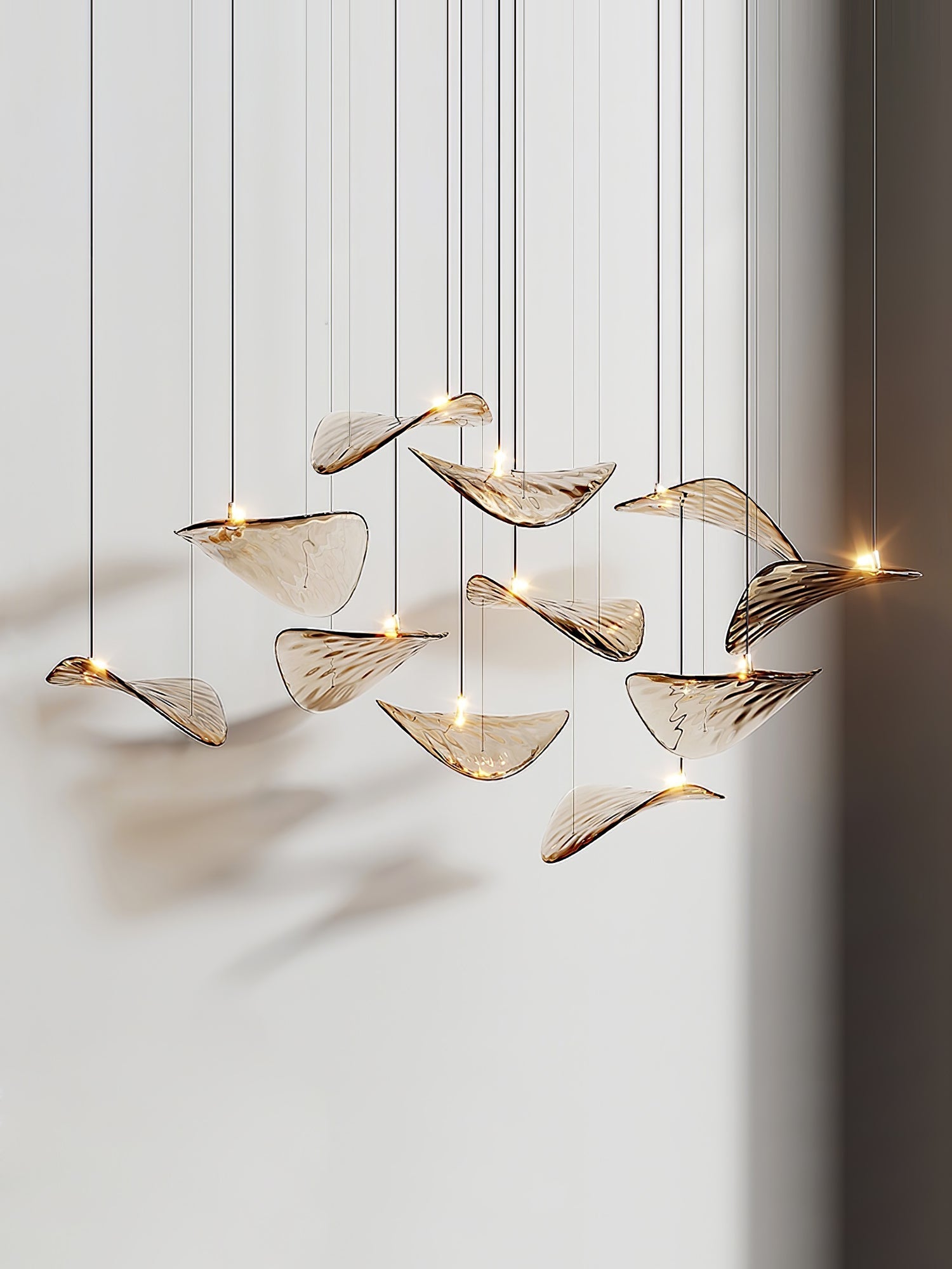 Orinthal Wave Floating Leaf Chandelier
