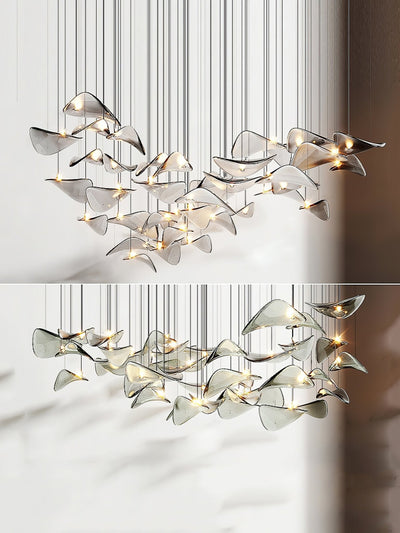 Orinthal Wave Floating Leaf Chandelier