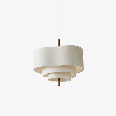 Salemu Elegance Wave Ladder Wood Fabric Pendant Lamp